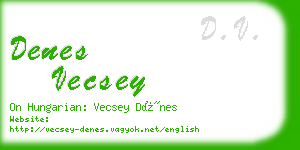 denes vecsey business card